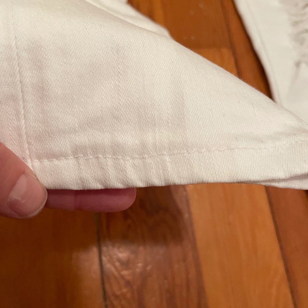 FRAME WHITE DENIM JEANS WOMEN WHITE DISTRESSED HEMMED 25 SHREDDED HOLES - Picture 12 of 14